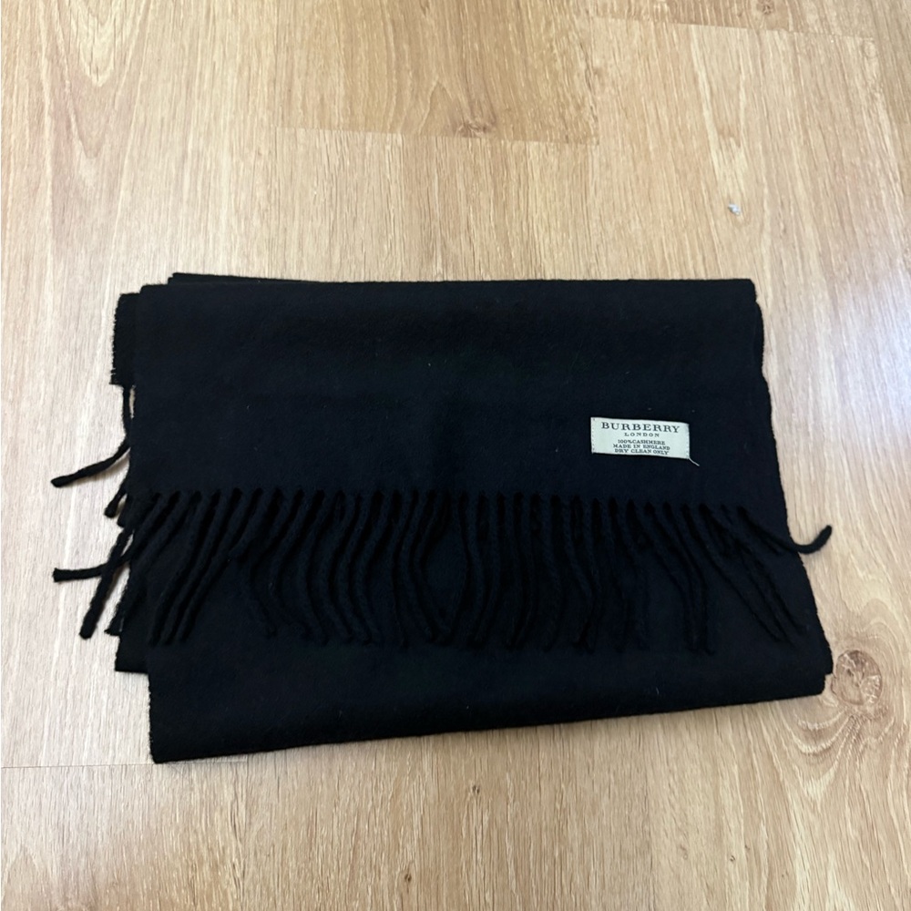 Burberry Classic Black Cashmere Scarf